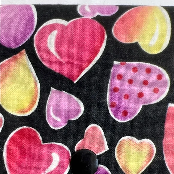 Handmade Colorful Heart Pattern Change Purse with Wristlet - Picture 5 of 8